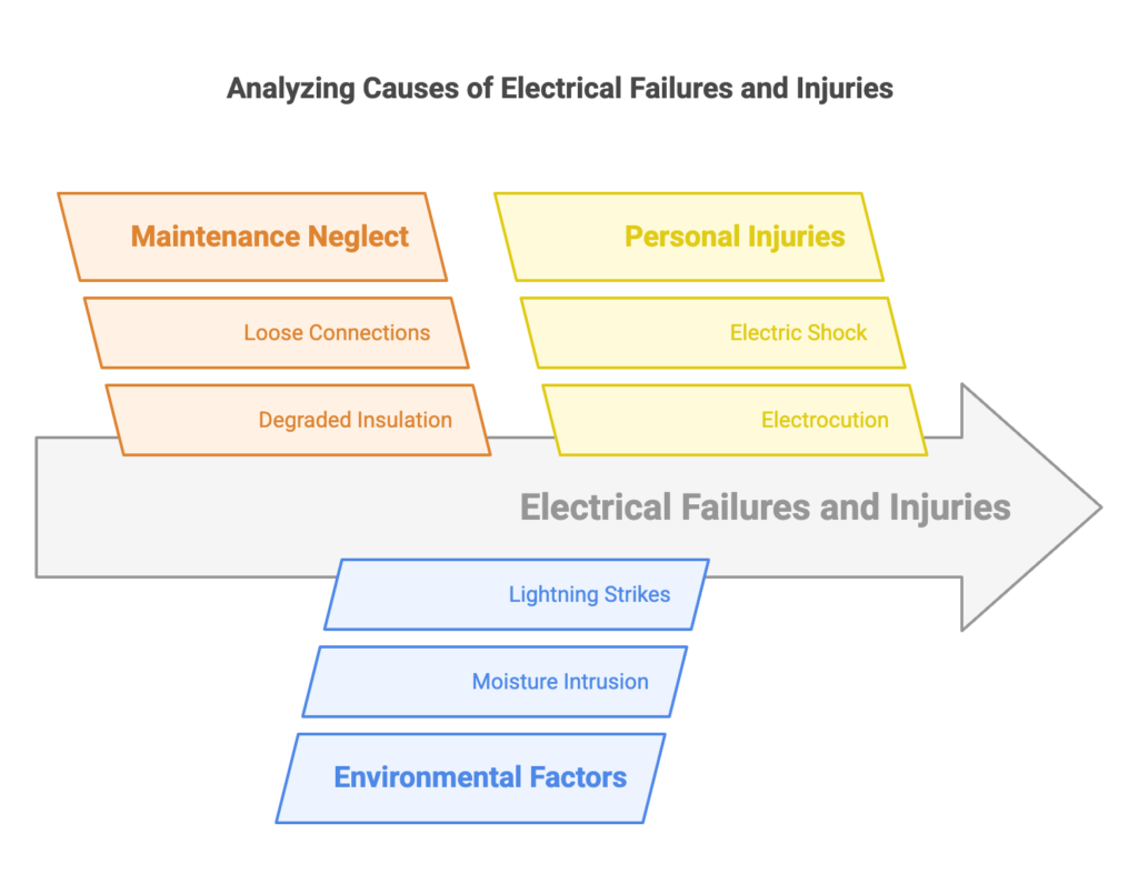 Electrical arcs can generate extreme heat, causing severe burns. Arc flash incidents, which can reach temperatures of 35,000°F, are a significant hazard in industrial settings.