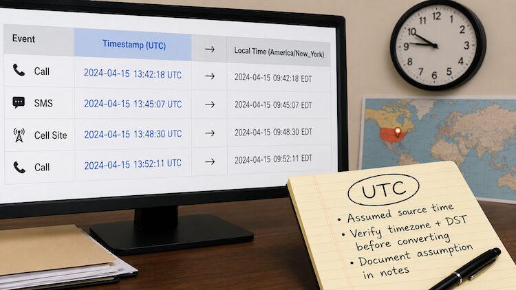 Analyst documents UTC conversion assumptions