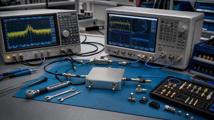 Calibrated RF measurement bench