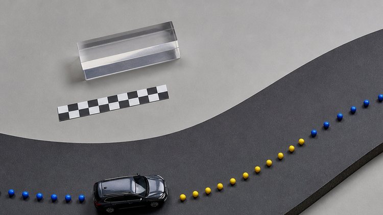 Model vehicle and GPS points on an unlabeled evidence track