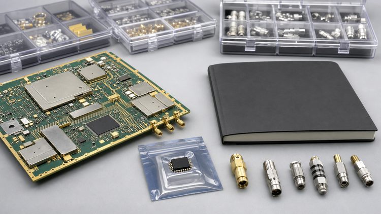 RF hardware displayed with calibration and evidence materials