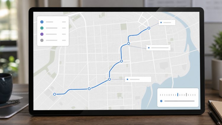 Rideshare GPS animation map