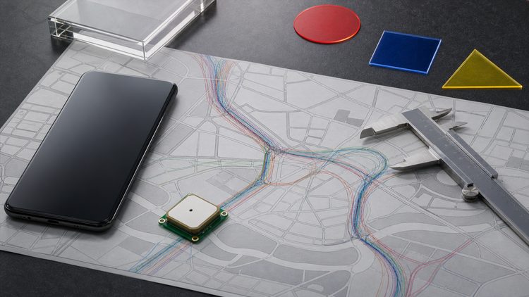 Forensic workbench with phone GPS tracks and measuring tools