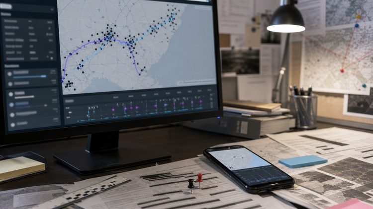 Rideshare trip record data with route points and device evidence