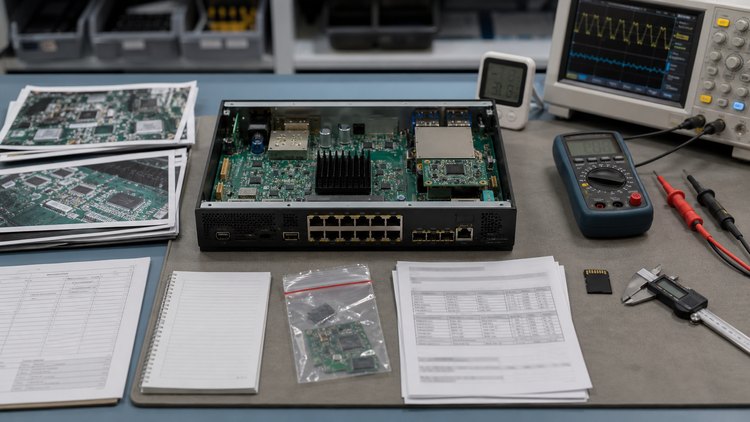 Telecom device with organized inspection records and diagnostic tools
