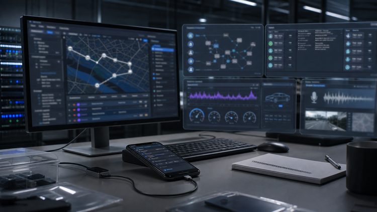 Forensic workstation showing different rideshare location data sources